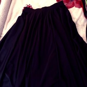 Black Circle Cut Skirt
